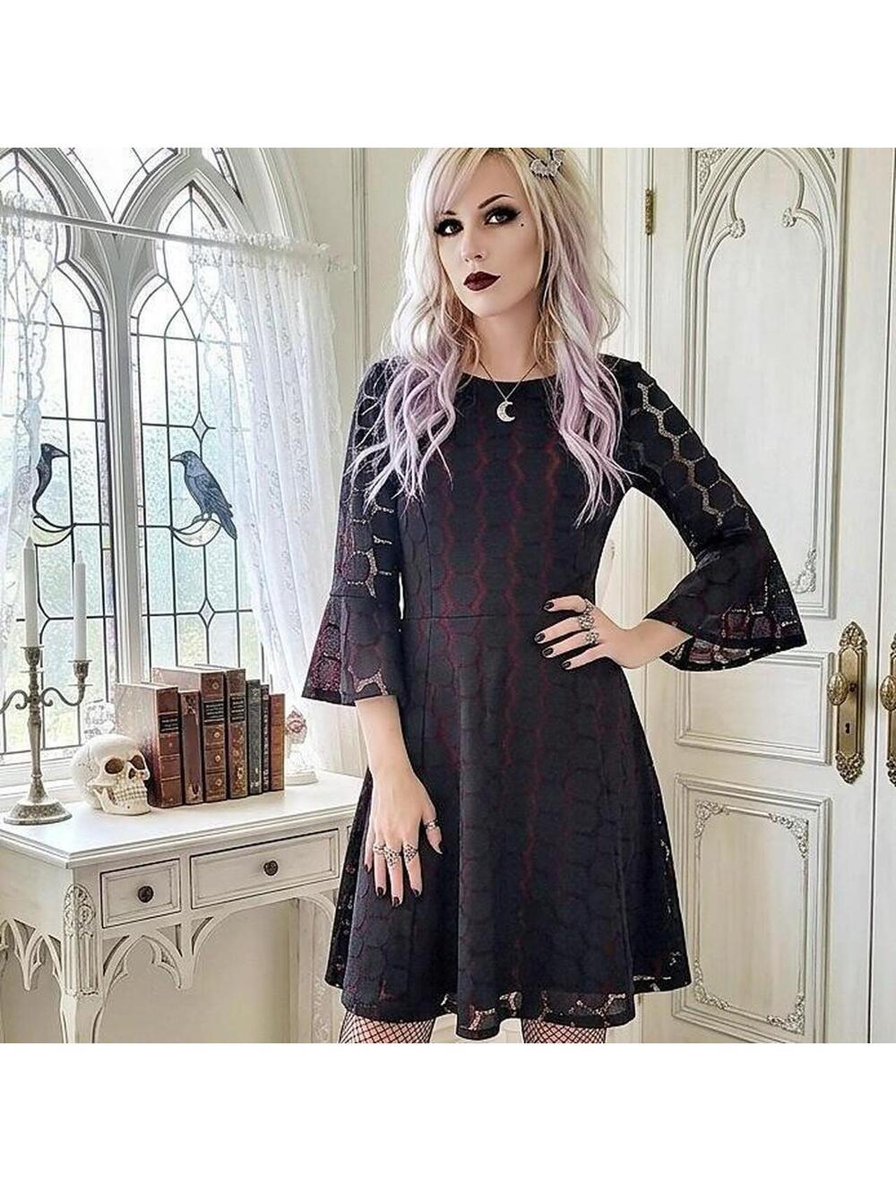 Lux Clothing Women's Black and Multi Dress